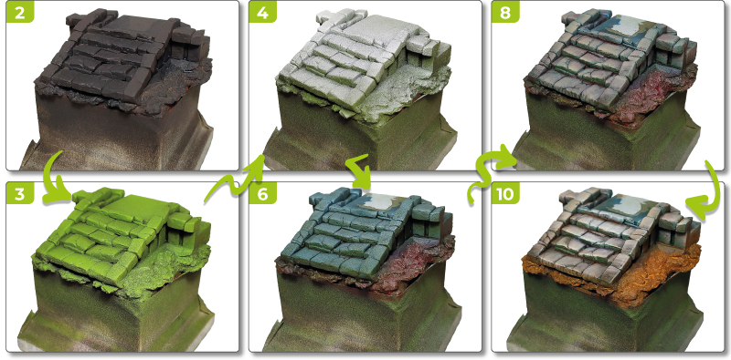 Painting stone staircase for scale model - Advanced Tutorial